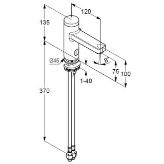 Смеситель для раковины Kludi Zenta E 3820039 Черный матовый